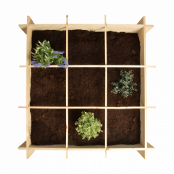 Wooden square planter