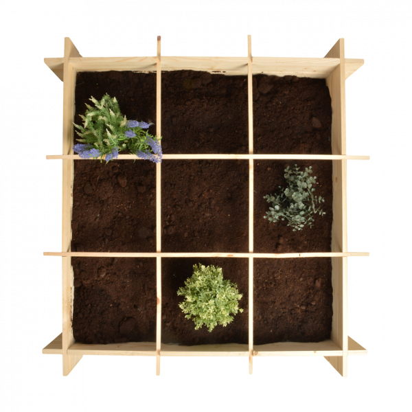 Wooden square planter